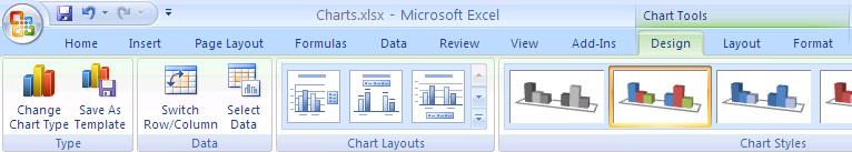 Working with Chart Tools After creating your chart, you may want to change the layout, chart type, or add features to it.