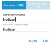 based upon keywords. You may also assign a title to your search.