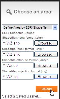 - 25 - Click the Browse button next to each Shapefile field, browse to the appropriate file (.Shp,.Shx,.Dbf and.