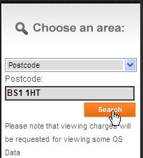 Postcode Search If you know the postcode of a property that you want to centre your map enter the postcode in the search field provided &
