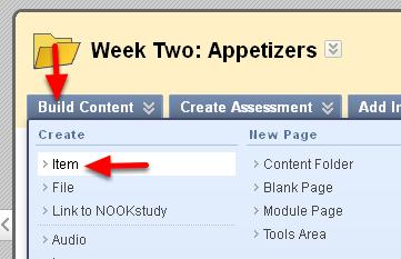 and then either Create a Blackboard Announcement by clicking on Announcements in the Course Menu and then "Create Announcement" or Create a Blackboard "Item" in the Content Area or Folder of your