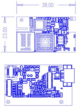 CPU Board Dimensions Length 38 mm Width 23 mm PCB Thickness 1.