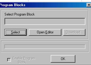 Click Select to display the Open dialog. Locate and select the.out program file you wish to download, and click Open. Click Download in the Program Blocks window.