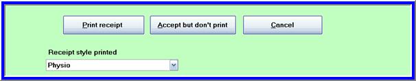 Select a Receipt Style Choose to Print or Accept but don t print Open up the client s details