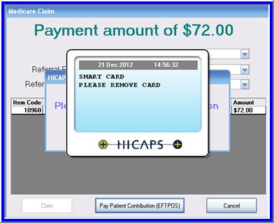 Click Pay Patient Contribution (EFTPOS) If the Medicare Number is not filled out in the Patient Details, you are