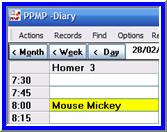 video Select the existing appointment from the diary.