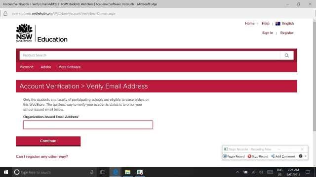 Step 9: Enter your student email address (eg-