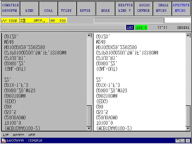 EIA/ISO PROGRAM DISPLAY 23 In the example hereafter, the left part is currently active. (1) Press the CHANGE FOCUS menu key.