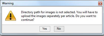 CCMT Documentation 14 of 23 This message should make the user aware of the fact that after confirming the import, images can only be added per item, which could can be extremely exhausting