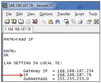 Figure 15: Retrieving the XT Server IP address via serial port query 5. Open a web browser and enter the IP address. The web interface opens.
