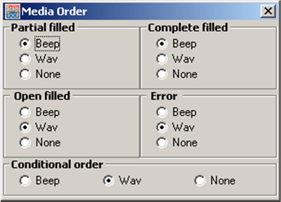 16 Media Orders 5.1.5 Trading OnLine Settings As mentioned in 5.1.4, one of the headings of Trading menu is Settings (Figure 17). From this window you can set some basic operating options.