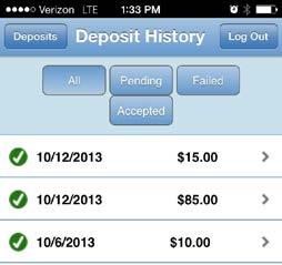 Step 10: To view your Deposit History, select Deposit on the