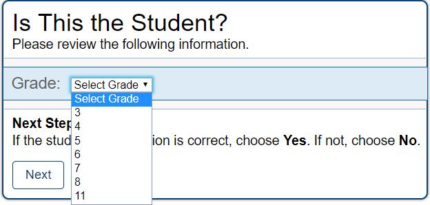 Accessing Tests Section II. Accessing Tests This section explains how to select tests to review in AVA. Step 1 Choosing a Test Grade On the Is This the Student?