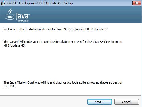 Part 5 - Installing JDK 8 Update 45 1. Make sure there is no previous Java version already installed on the system. You can check this by using the Windows Add/Remove Programs utility.