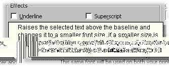 For instance click on the Format drop down menu, select the Font command and this will display the Font dialog box with this sort of help enabled. Not all dialog boxes have this feature however.