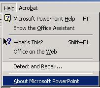 PAGE 16 - ECDL MODULE 6 (USING OFFICE 2000) - MANUAL Microsoft PowerPoint Help dialog box Selecting this