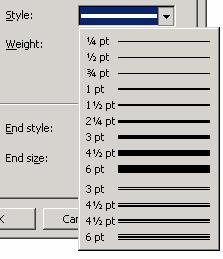 within the Line section. Select a line weight as required.