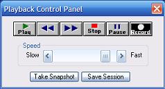 Monitoring and recording sessions About recording and replaying sessions 211 Figure 9-1 Playback Control Panel Table 9-1 lists the actions that are available in the Playback Control Panel.