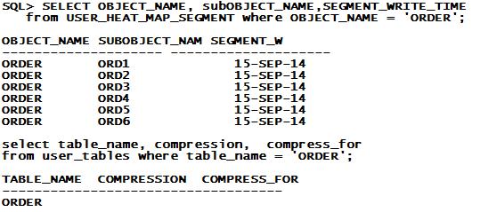 of Order table: It also showed that the Order table was not compressed 12 P a g e