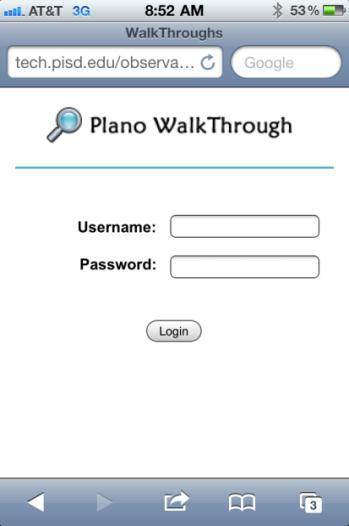 3. Click on the icon to go back to the WalkThrough website. 4. Login using your network login and password.