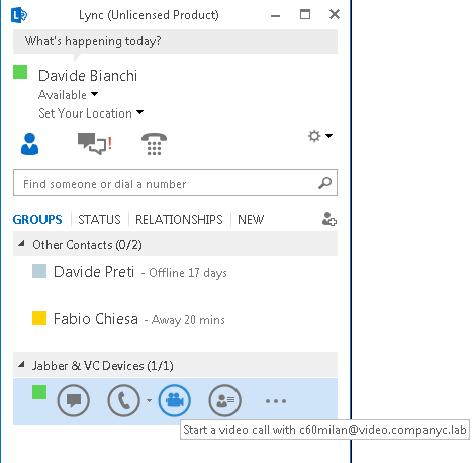 Calling CUCM Video Devices from Lync