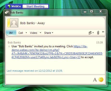 WebEx Meetings Invitation from Jabber to OCS/Lync Escalation to WebEx works also in the Inter and Intra Domain
