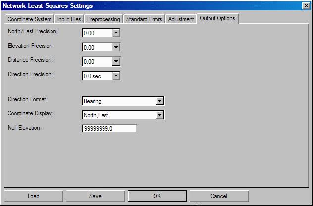 Output Options These settings apply to the output of data to the report and coordinate files.