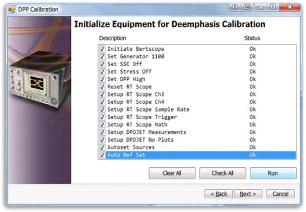 Initialize Equipment for De-Emphasis Calibration