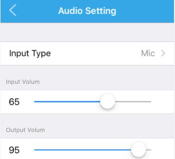 5 Audio settings You can set the configurations for audio in this page. 5.4.