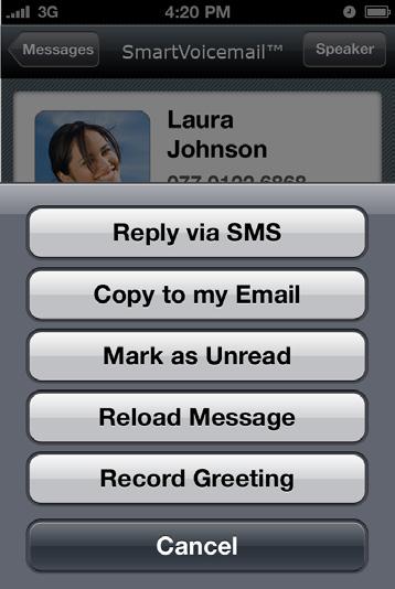 Your Messages Reply to a message via SMS HulloMail SmartVoicemail provides the Reply via SMS feature, which enables you to respond to any missed calls or messages with a simple text message.