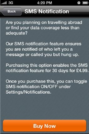 In-App Store Your Settings - In-App Store Purchasing SMS Notification via the In-App Store You can now purchase SMS Notification via the In-App Store if you are subscribed to HulloMail.