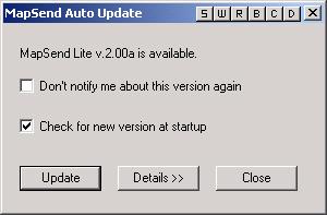 4 3 Every time you launch the Magellan MapSend Lite application, a check of new updates is performed. If there is an update to the application, an auto update window is displayed.