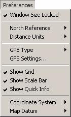 6 Preferences Window Size Locked When unchecked the Map Viewer window can be resized. When checked the Map Viewer window is locked.