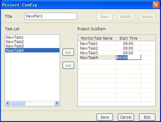 6.5.2 PLAN CONFIG Diagram 6-51 is the [Plan Config] interface. Click Add and modify the plan parameter like title, task start/end time. You can put the exist tasks into the plan.