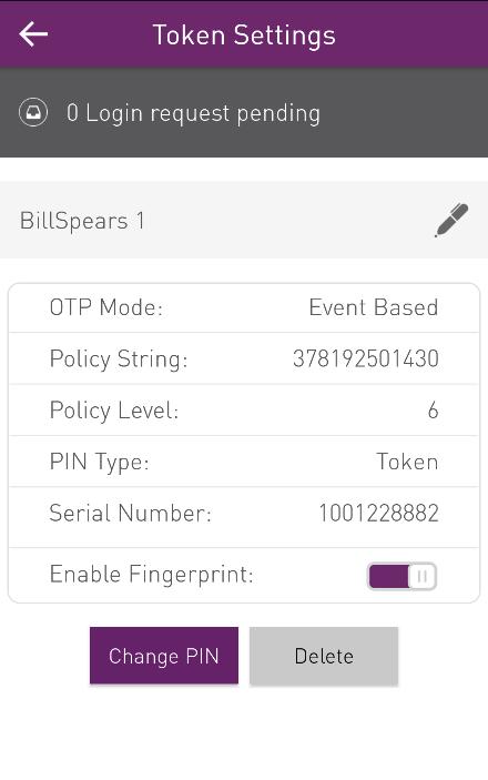 Activating and Deactivating the Biometric PIN Feature To activate/deactivate Biometric PIN on a SafeNet MobilePASS+ token: 1.