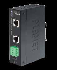 Industrial 1-Port Gigabit 95W Ultra Splitter Key Features Interface 2 RJ45 interfaces 1-port + input 1-port output 2 output (4-pin terminal block) 1 12V/24V DIP switch over Ethernet Complies with