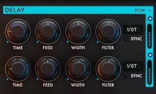 Switching the Sends for each Drum Voice can be accomplished by clicking the text under the Delay and Reverb Send knobs in the Drum Mixer and XY Pad Page.