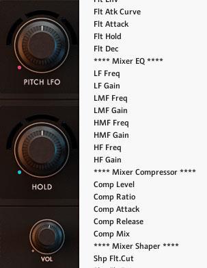 Select a parameter destination from the drop-down menu that you would like the currently selected Macro Knob to control. 3.