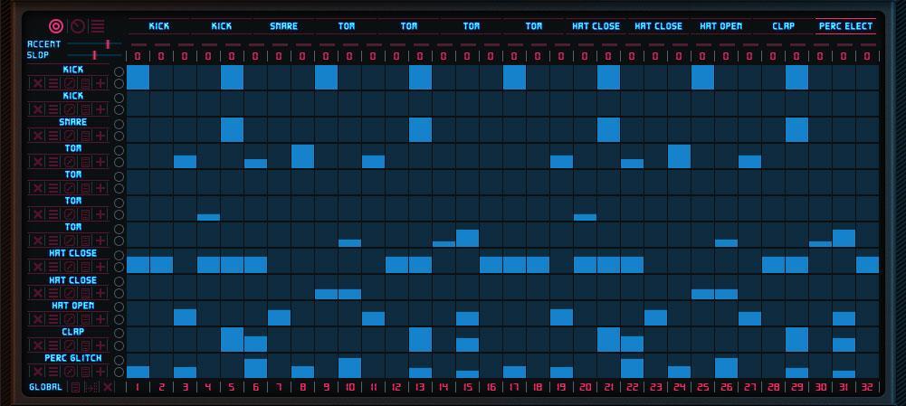 Sequencer Page - Note Sequencer Evolution: Note Sequencer Evolution s Note Sequencer mirrors much of the same functionality of the Classic Drum Sequencer, but in a much more visual way.