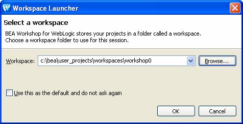 Transforming Data Using XQuery Mapper Launching XQuery Mapper 1. Choose Start > Programs > BEA > WorkSpace Studio. The Workspace Launcher dialog box is displayed. Figure 2-1 Workspace Launcher 2.