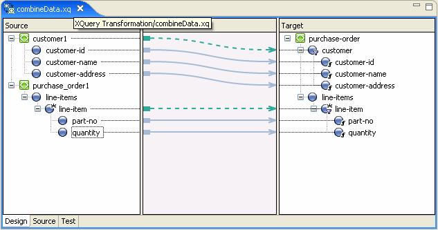 Mapping Repeating Elements and Creating Joins Figure 3-3 Data Transformation in Design View 9. Save the changes.
