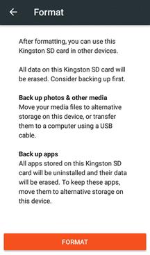 5. Tap Format. The SD card is formatted and mounted to the phone as portable storage. Tap Done to finish. Turn Your Phone On and Off The instructions below explain how to turn your phone on and off.