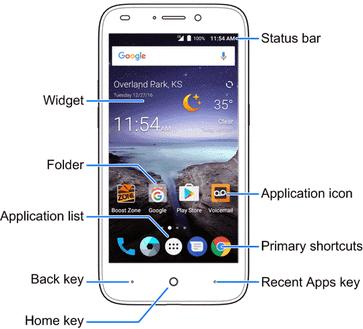 Your Phone's Home Screen The following topics describe how to use and customize your phone s home screen, understand the status bar, and use the notification panel.