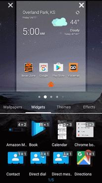 Add Widgets to the Home Screen You can add widgets to your phone s home screen. Widgets are self-contained apps that display on a home screen.