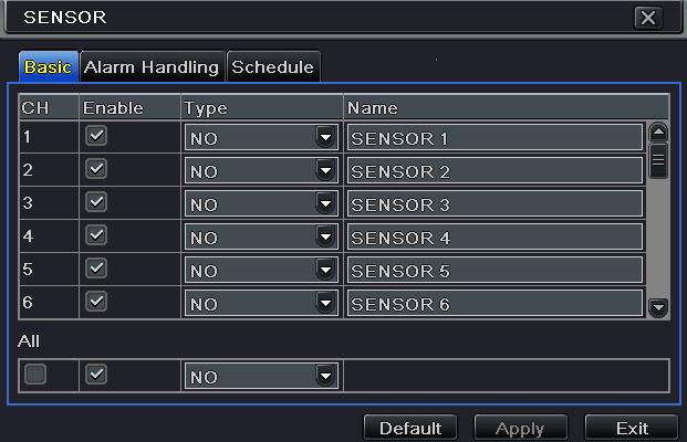 1 Go to Main Menu Setup Schedule Motion tab. The setup steps for schedule for motion based recording are similar to normal schedule setup. You can refer to 4.4.1 Schedule for details.