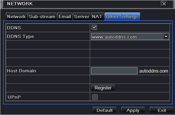 . Login IE browser and input registered domain name http://www.xxx.dvrdydns.com, connect to DVR client. You can also quickly register the domain name in this interface. 1.