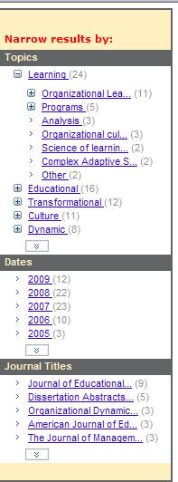 subject is the number of articles available under the subject. Click on a subject to narrow to those specific articles.