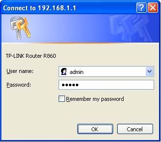 After a moment, a login window will appear similar to that shown in Figure 3-4. Enter admin for the User Name and Password, both in lower case letters. Then click the OK button or press the Enter key.