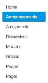 Announcements In Course Navigation, click the Announcements link.