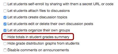 For courses using weighted assignment groups, assignment group totals are also